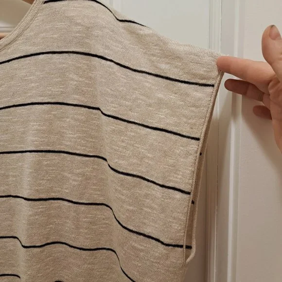 Eileen Fisher Striped Bateau Neck Hi-Low Top, Size XL , New with tag - Picture 3 of 8